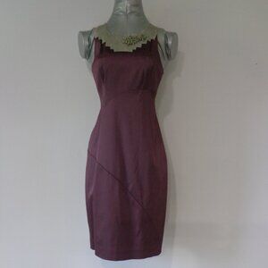 Nine West Women's Purple and‎ Silver Dressy Sheath Full Lined Dress Size 2